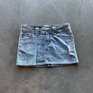Denim mini skirt with spark beads size Medium